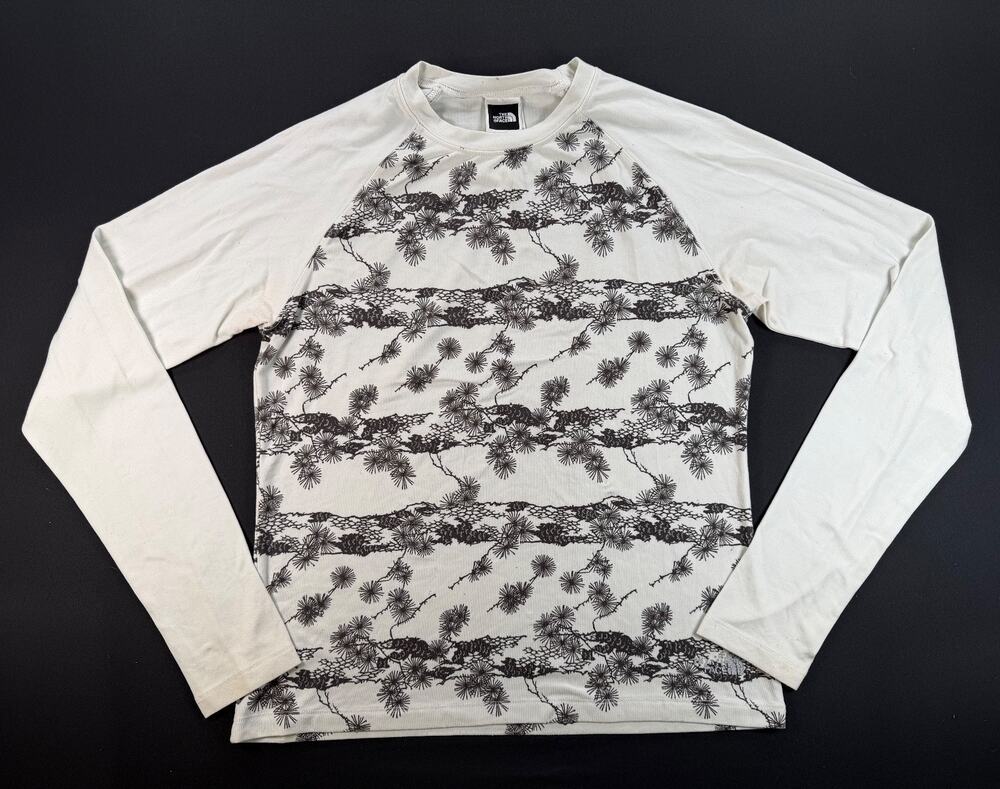 North Face White/Evergreen Pine Base Layer Activewear Top / Shirt (Women's M)